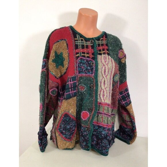Express Vintage Wool Cardigan Sweater Womens Small - Picture 1 of 7